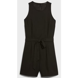 Banana republic sleeveless black tie up romper